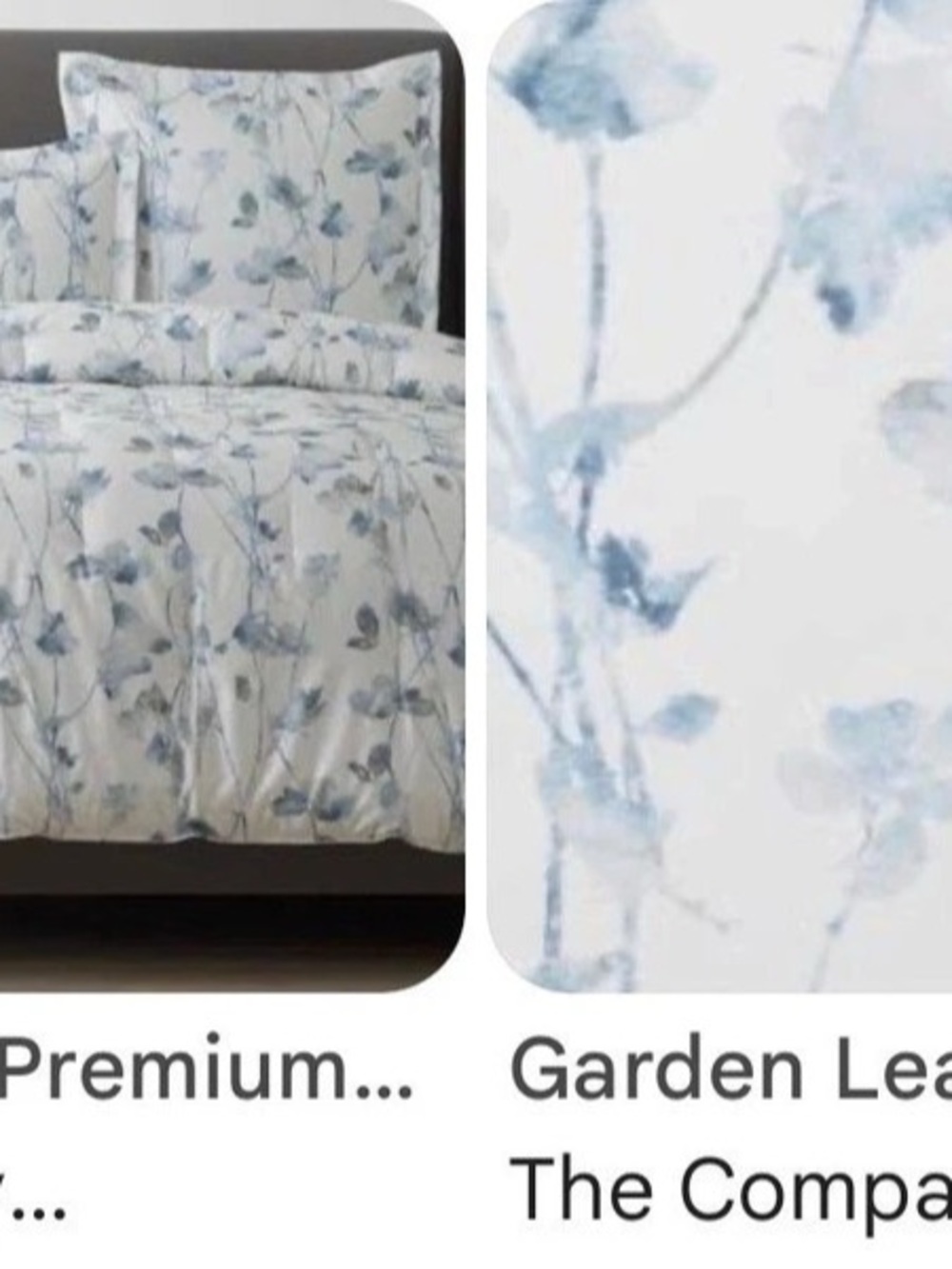 The Company Store Garden Leaf King Cotton Sateen Standard Shams (3)NWT